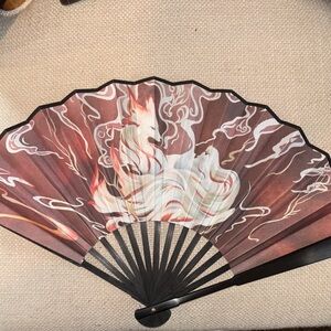 Elegant Brown and White Wall Fan Decor